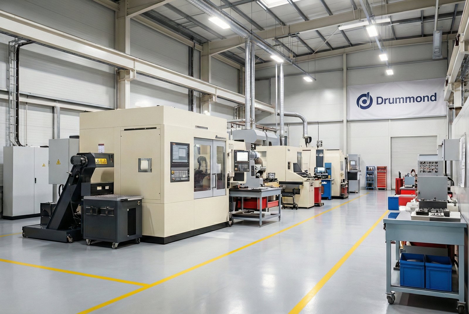 Industrial facility with manufacturing equipment