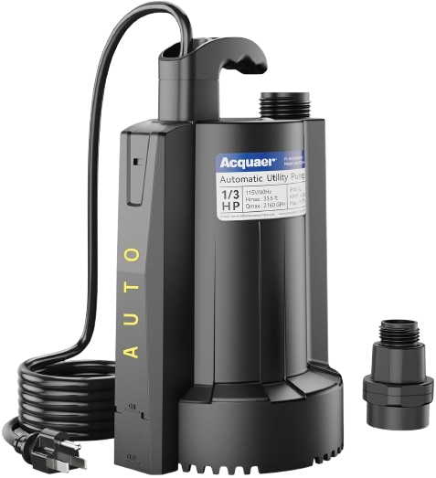 Automatic Submersible Water Pump, 115V 