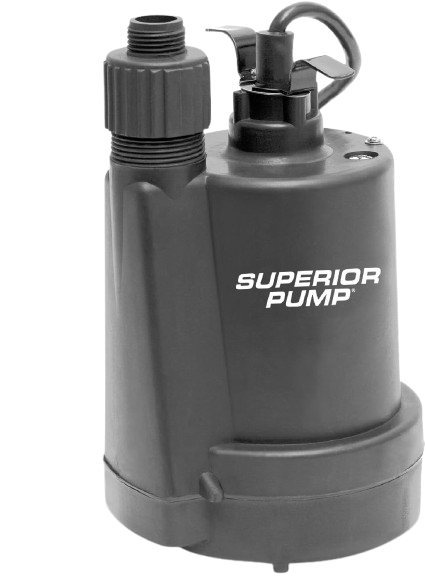 Thermoplastic Submersible Utility Pump with 10-Foot Cord